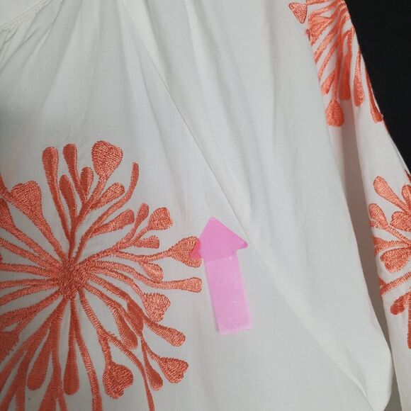 Wayward Fancies Eshakti Dress L White Poplin Tiered Embroidered cottagecore - Picture 10 of 11